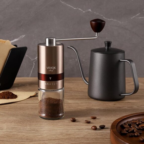 VEVOK Cheff Manual Coffee Grinder | Adjustable Coarseness |Stainless Steel NIB - Picture 1 of 5